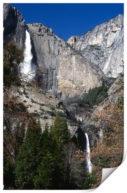 Waterfalls in Yosemite  National Park, California  Print by Wall Art by Craig Cusins