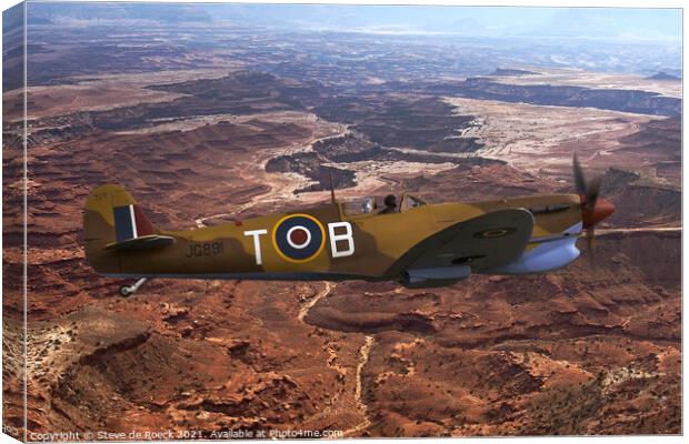 Spitfire LFVc T-B Canvas Print by Steve de Roeck