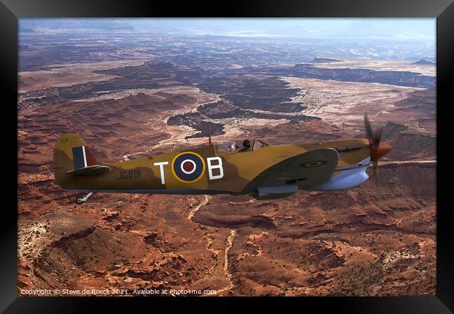Spitfire LFVc T-B Framed Print by Steve de Roeck