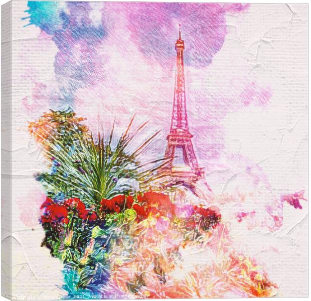 Romance Blooms in Paris Canvas Print by Beryl Curran