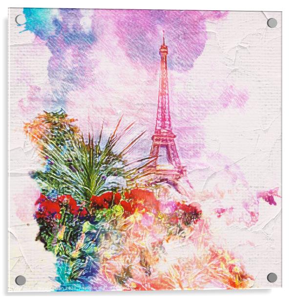 Romance Blooms in Paris Acrylic by Beryl Curran