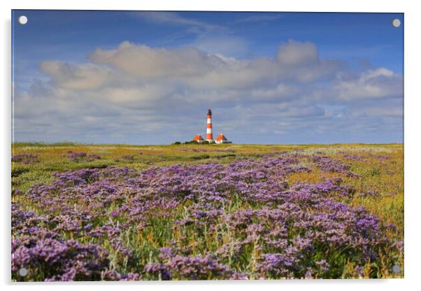 Saltmarsh and Lighthouse at Eiderstedt Acrylic by Arterra 