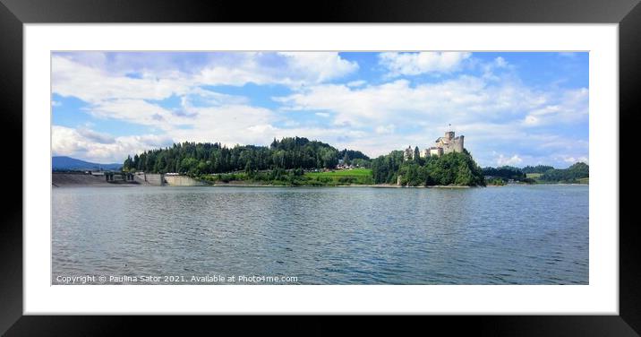 Lake Czorsztyn and medieval castle in Niedzica. Poland Framed Mounted Print by Paulina Sator