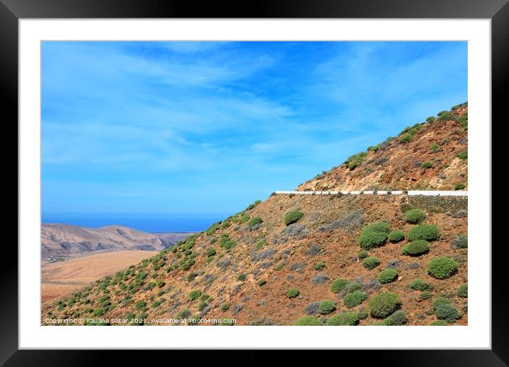 Fuerteventura mountains panorama Framed Mounted Print by Paulina Sator