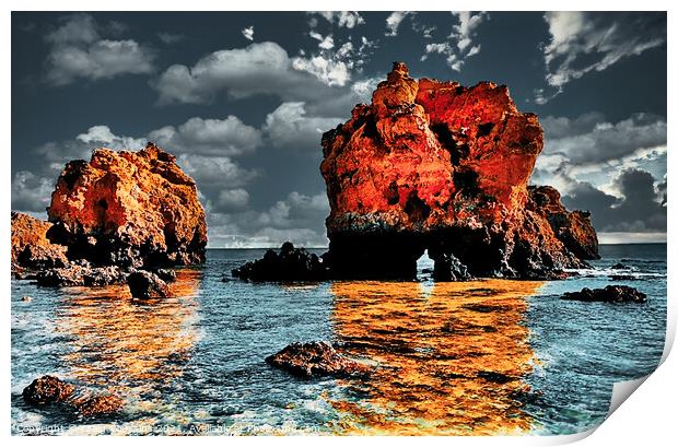 Albufeira  Rockscape, Portugal Print by Wall Art by Craig Cusins