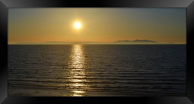 Arran silhouetted by setting sun Framed Print by Allan Durward Photography