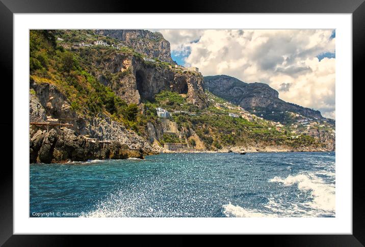 Sea and Mountains - Amalfi Framed Mounted Print by Alessandro Ricardo Uva