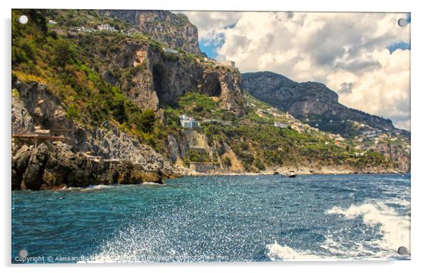 Sea and Mountains - Amalfi Acrylic by Alessandro Ricardo Uva