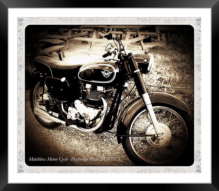 Matchless Motor Cycle Framed Mounted Print by peter tachauer