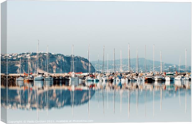 Boats water reflections Canvas Print by Paolo Cordoni