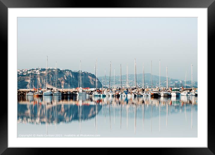 Boats water reflections Framed Mounted Print by Paolo Cordoni