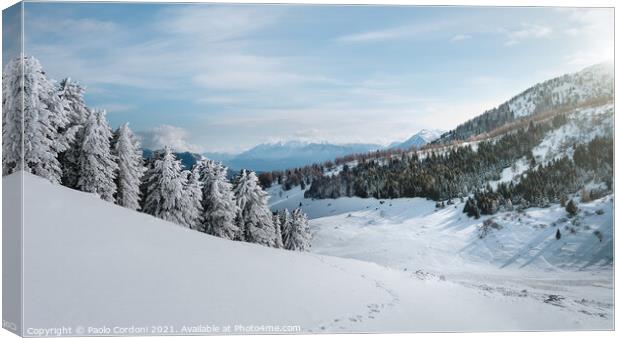 Outdoor mountain and snow Canvas Print by Paolo Cordoni