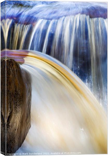 Lower Falls at Wain Wath Force Canvas Print by Mark Sunderland