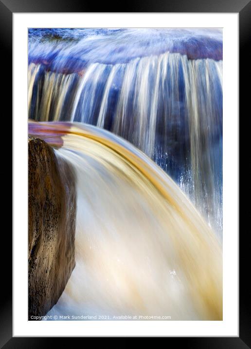 Lower Falls at Wain Wath Force Framed Mounted Print by Mark Sunderland