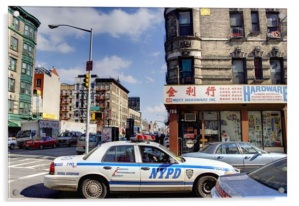 Bustling China Town in New York City. Acrylic by Jonathan Pankhurst