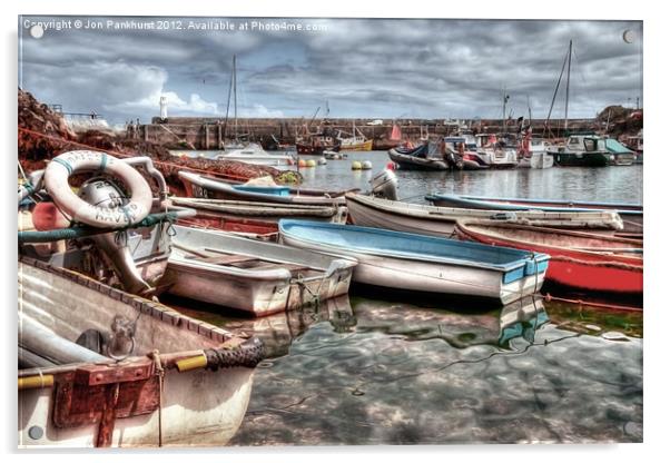 Mevagissey, outer harbor Acrylic by Jonathan Pankhurst