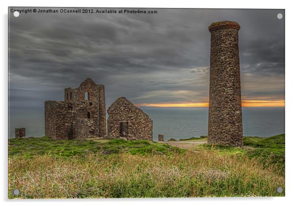 St Agnes Engine House Acrylic by Jonathan OConnell