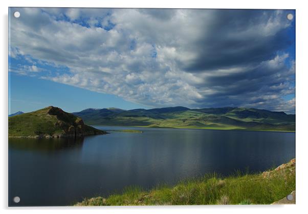 Clark Reservoir, Montana Acrylic by Claudio Del Luongo
