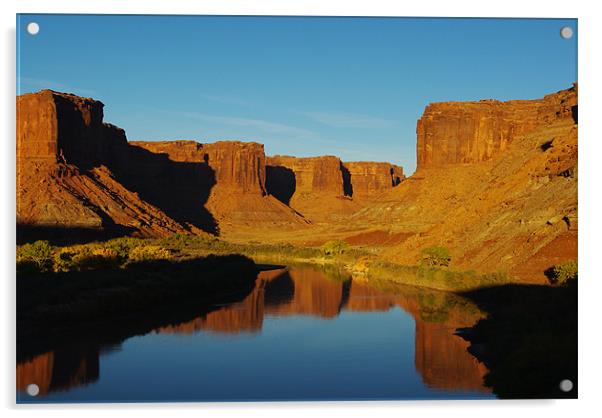 Colorado River at sunset near Mineral Bottom, Utah Acrylic by Claudio Del Luongo