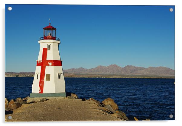 Lighthouse, Lake Havasu, Arizona Acrylic by Claudio Del Luongo