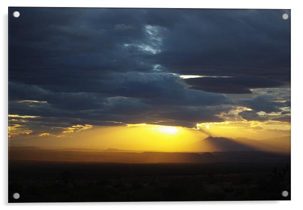 Sunset near Littlefield, Arizona Acrylic by Claudio Del Luongo