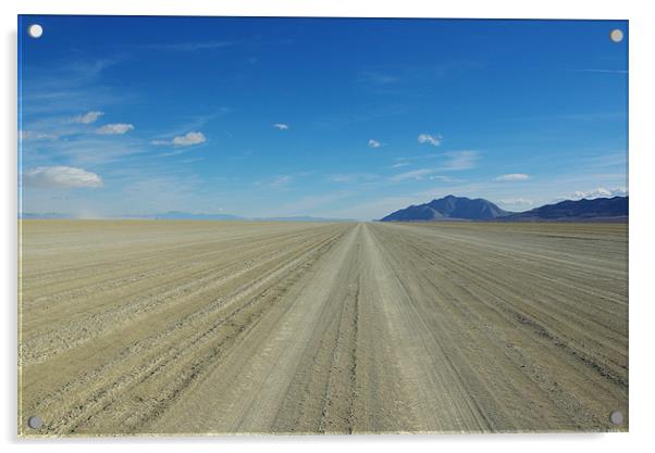 Black Rock Desert Playa, wide open, Nevada Acrylic by Claudio Del Luongo