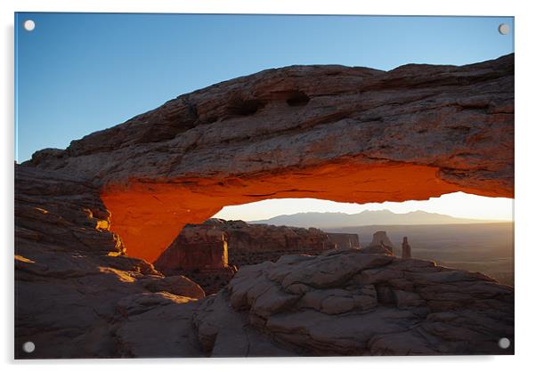 Mesa Arch in first morning light, Utah Acrylic by Claudio Del Luongo