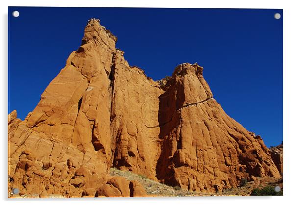 Kodachrome rocks under blue sky, Utah Acrylic by Claudio Del Luongo