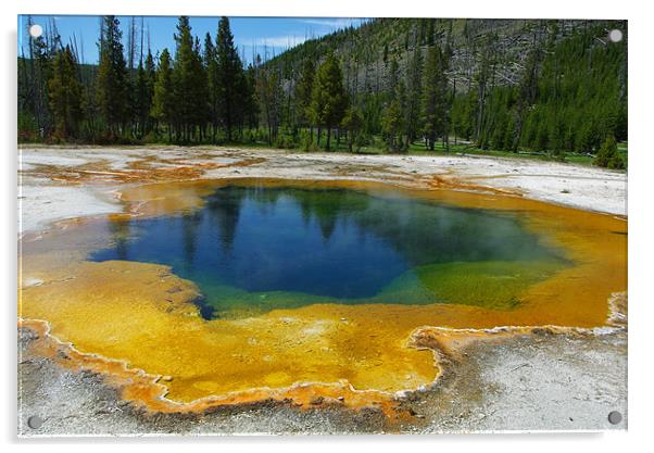 Multicoloured hot pool, Yellowstone Acrylic by Claudio Del Luongo