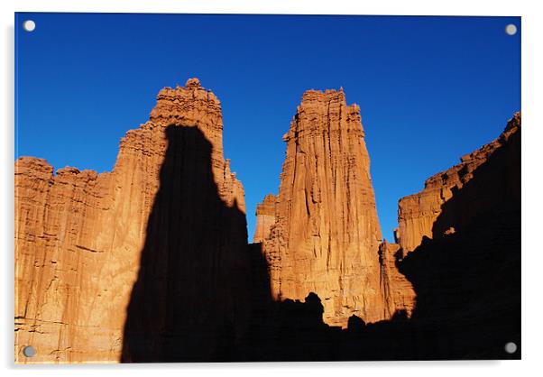Fisher Towers with climbers Acrylic by Claudio Del Luongo