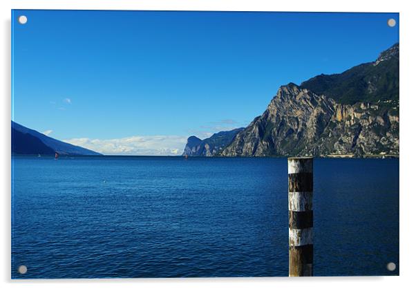 Lake Garda near Riva, Italy Acrylic by Claudio Del Luongo