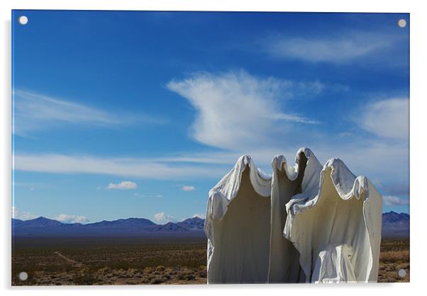 Rhyolite ghosts, Nevada Acrylic by Claudio Del Luongo