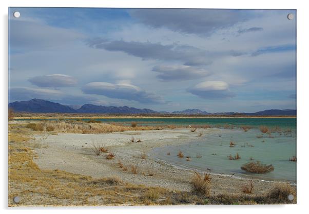 Crystal Reservoir, Nevada Acrylic by Claudio Del Luongo