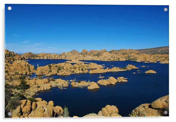 Watson Lake, Arizona Acrylic by Claudio Del Luongo