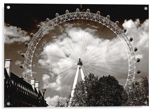 London Eye and cloud Acrylic by Sophie Martin-Castex