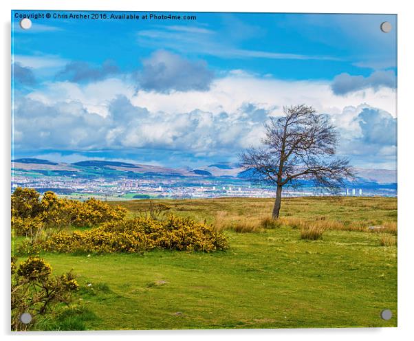  Campsie Hills from Gleniffer Braes Acrylic by Chris Archer