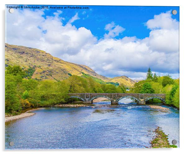 Gearr Abbhainn Bridge Acrylic by Chris Archer