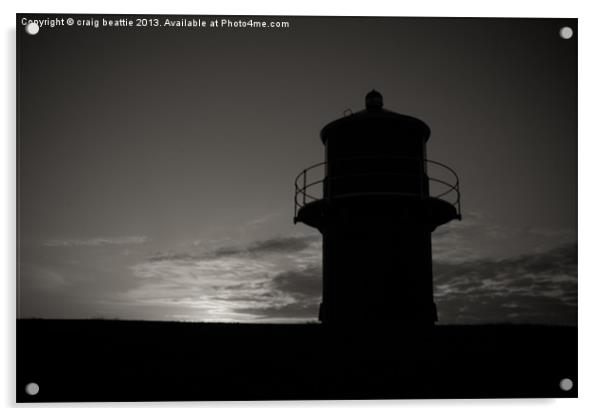 Arbroath Lighthouse at Dawn B&W Acrylic by craig beattie