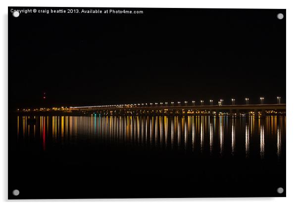 Tay Road Bridge Lights Acrylic by craig beattie