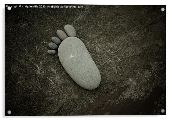Pebble Footprint Acrylic by craig beattie