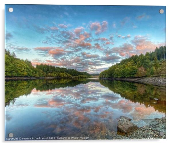 Sunset reflections on Loch Drunkie  Acrylic by yvonne & paul carroll