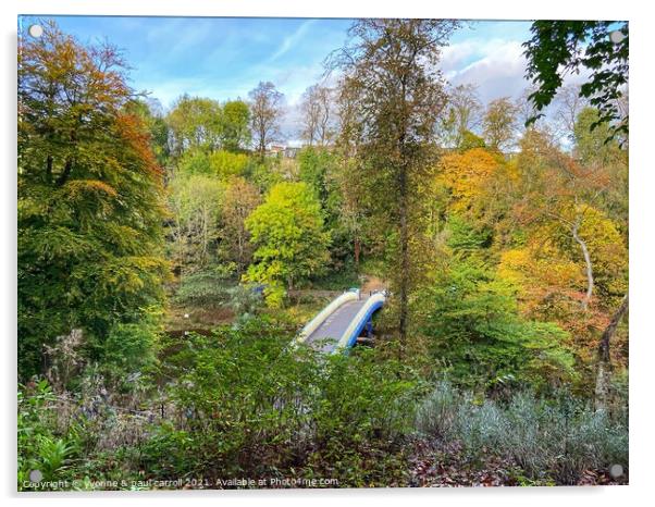 The Kelvin Walkway in Autumn Acrylic by yvonne & paul carroll