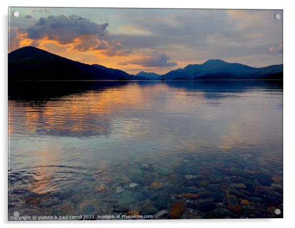 Sunset on Loch Lomond  Acrylic by yvonne & paul carroll