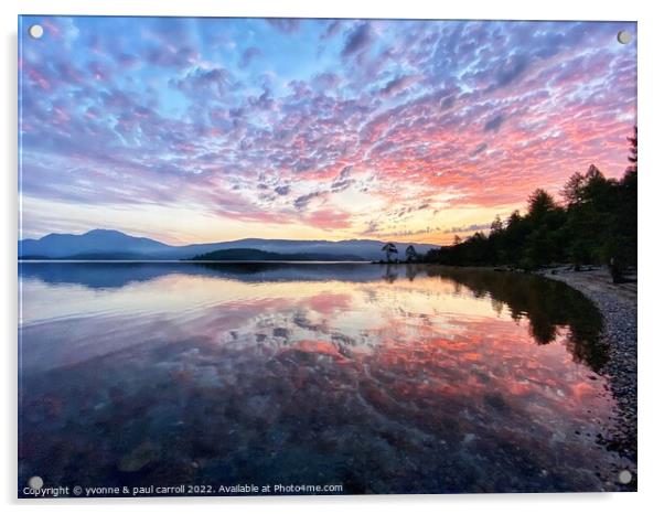 Serene Sunrise at Loch Lomond Acrylic by yvonne & paul carroll
