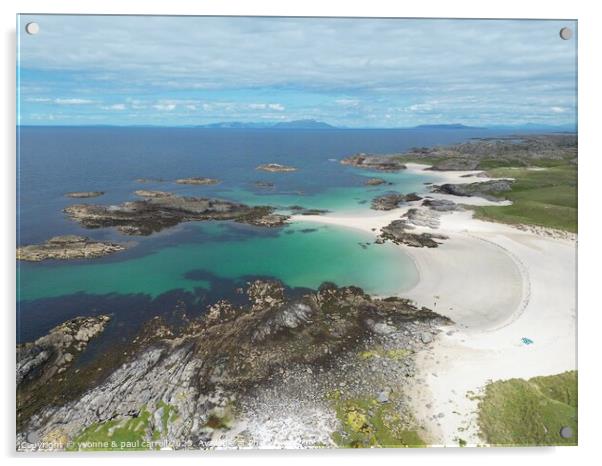 Drone shot of Torastan Bay, Isle of Coll Acrylic by yvonne & paul carroll
