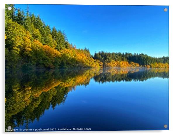 Loch Drunkie in Autumn Acrylic by yvonne & paul carroll