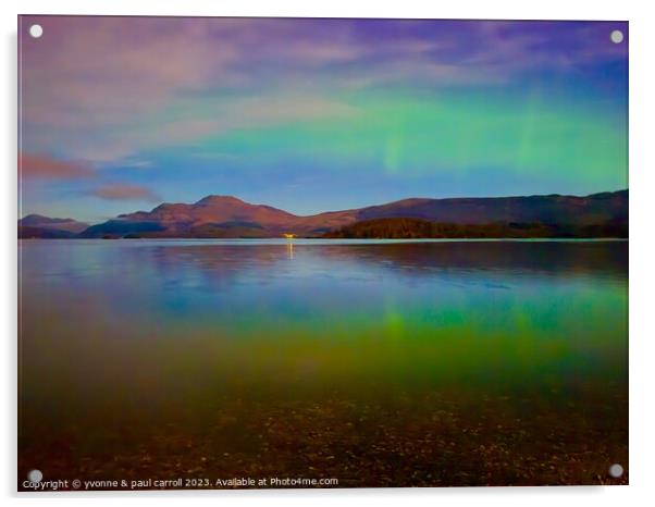Aurora over Loch Lomond  Acrylic by yvonne & paul carroll