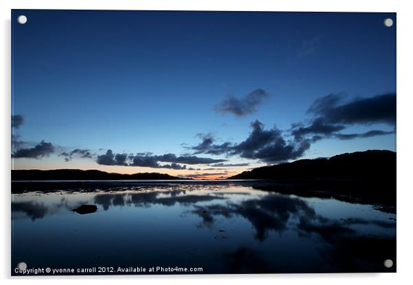 Loch Moidart just after the sun has set Acrylic by yvonne & paul carroll