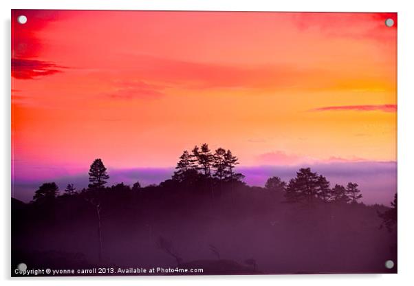 Sunset through the mist Acrylic by yvonne & paul carroll