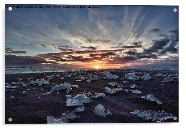 Iceberg beach at sunrise Acrylic by yvonne & paul carroll